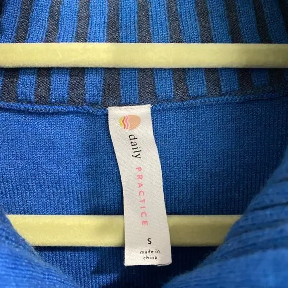 Daily Practice Blue Two Tone Crop Jacket Sz S - Picture 8 of 15